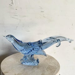 Chinese Glass Pheasant Bird Sculpture