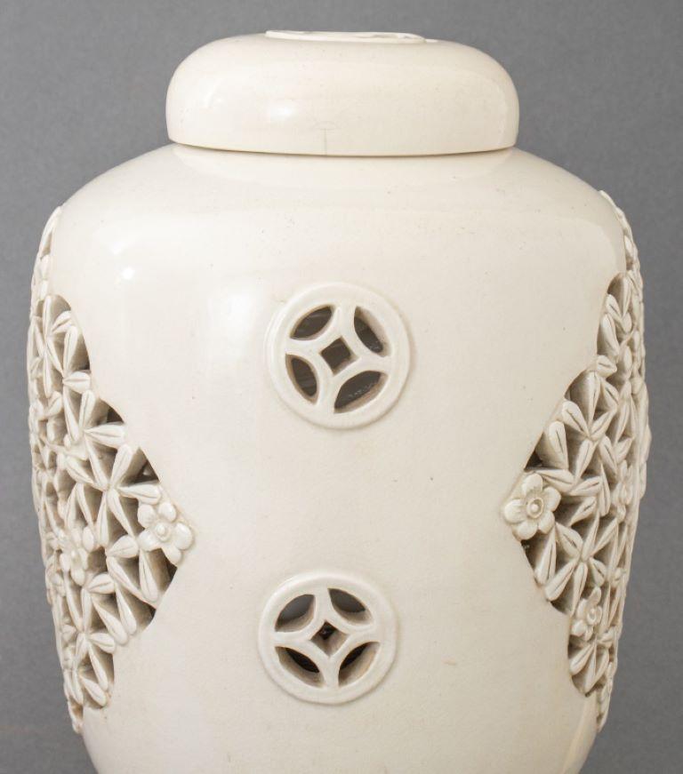 Chinese Export Chinese Glazed Ceramic Ginger Jar Lamps, 2