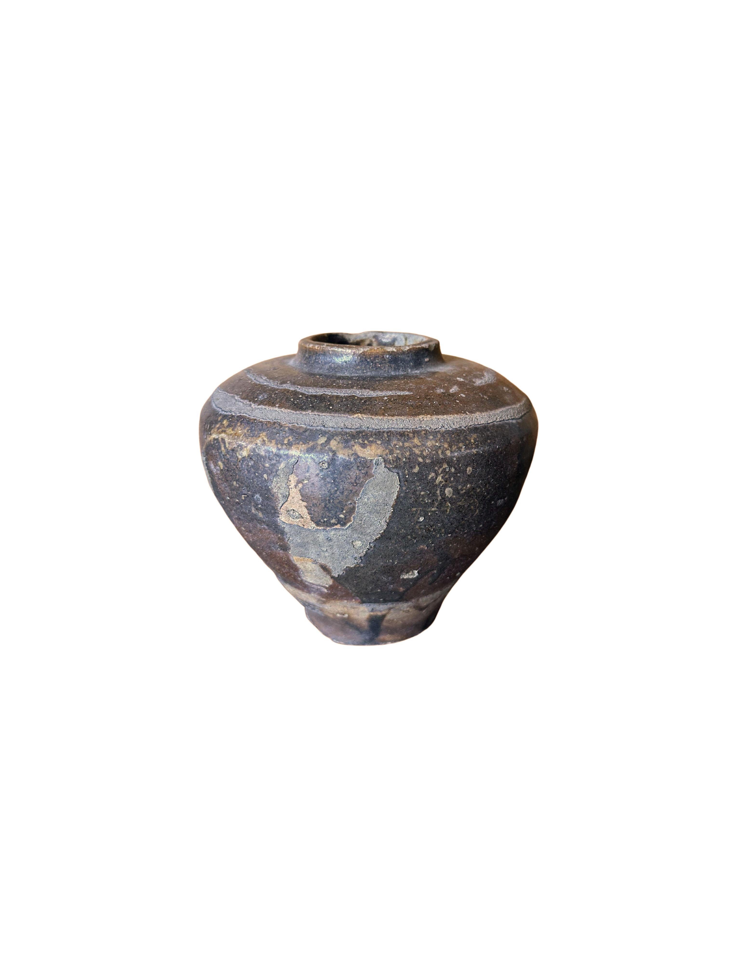Chinese Glazed Ceramic Kitchen Jar c. 1950 In Good Condition For Sale In Jimbaran, Bali