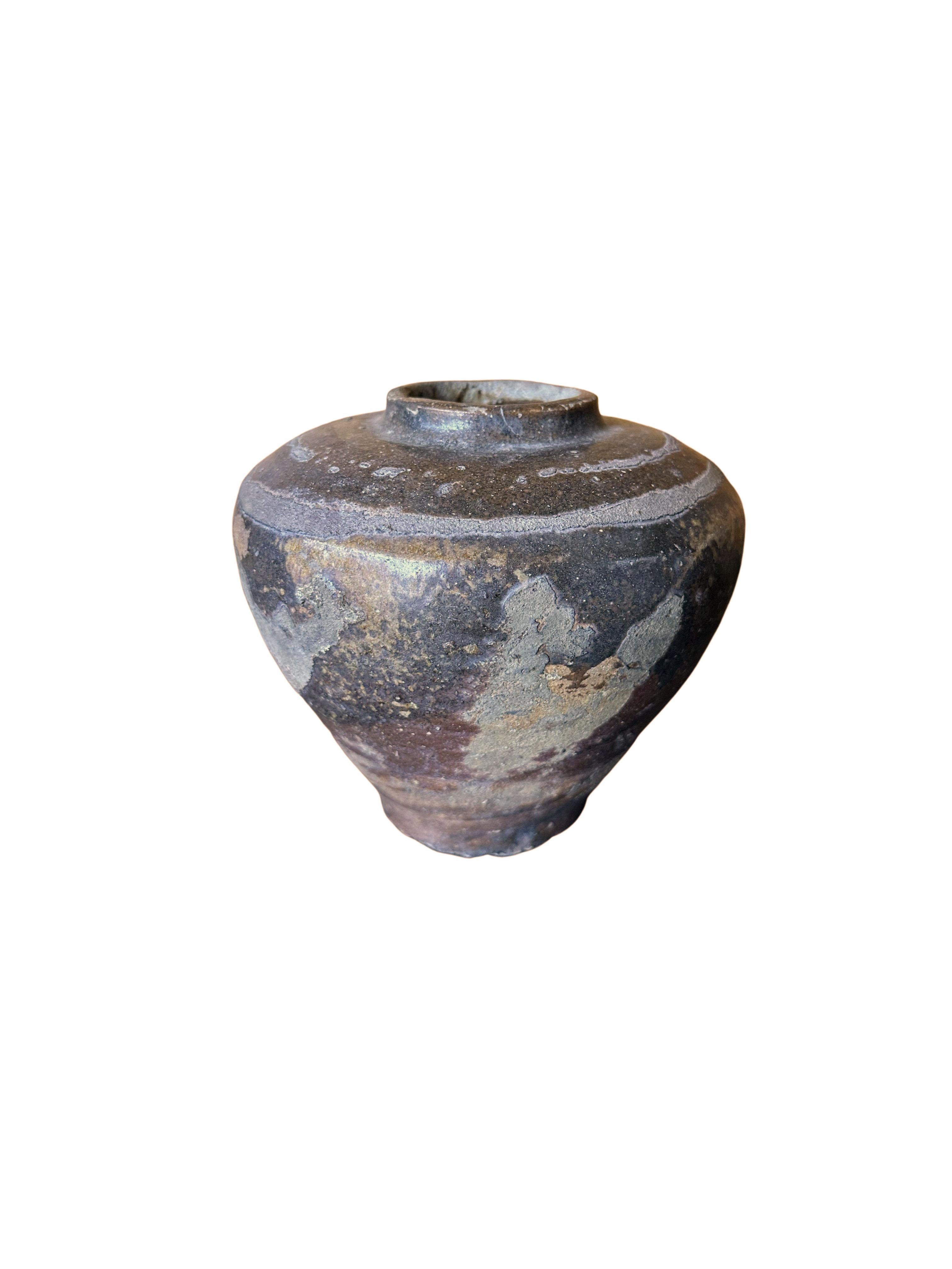 20th Century Chinese Glazed Ceramic Kitchen Jar c. 1950 For Sale