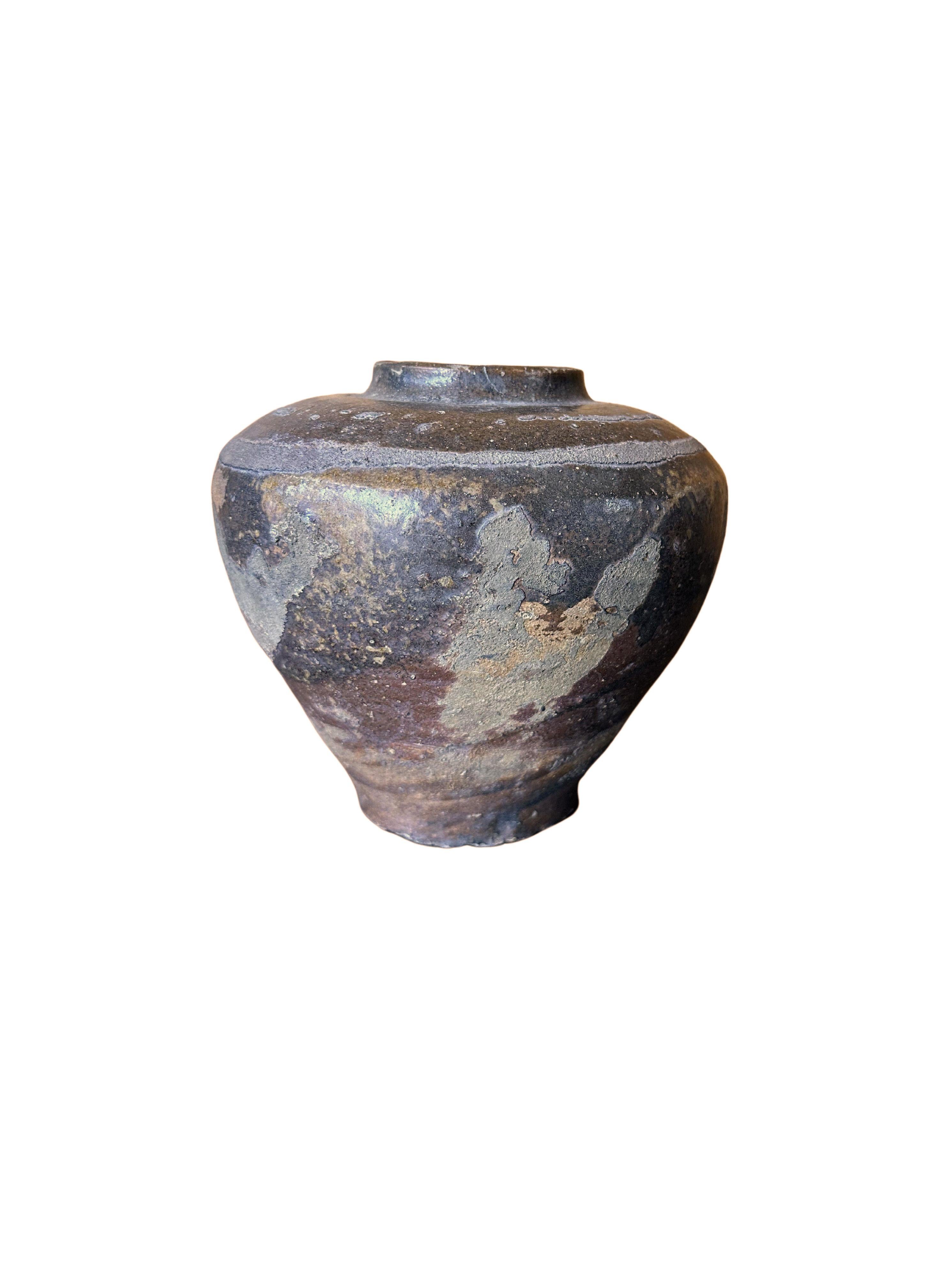 Chinese Glazed Ceramic Kitchen Jar c. 1950 For Sale 2