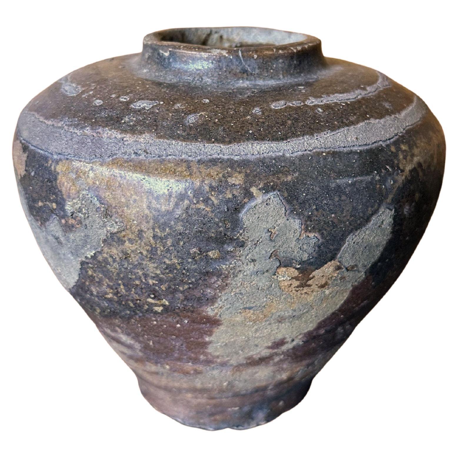 Chinesisches glasiertes Keramik-Keramik-Keramikgefäß, um 1950