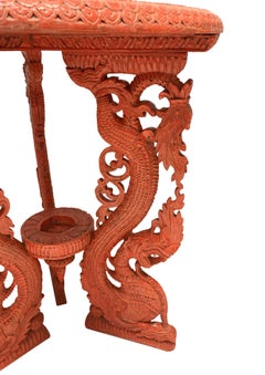 Chinese Glazed Cinnabar Side Table