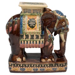 Chinese Glazed Elephant Garden Seat