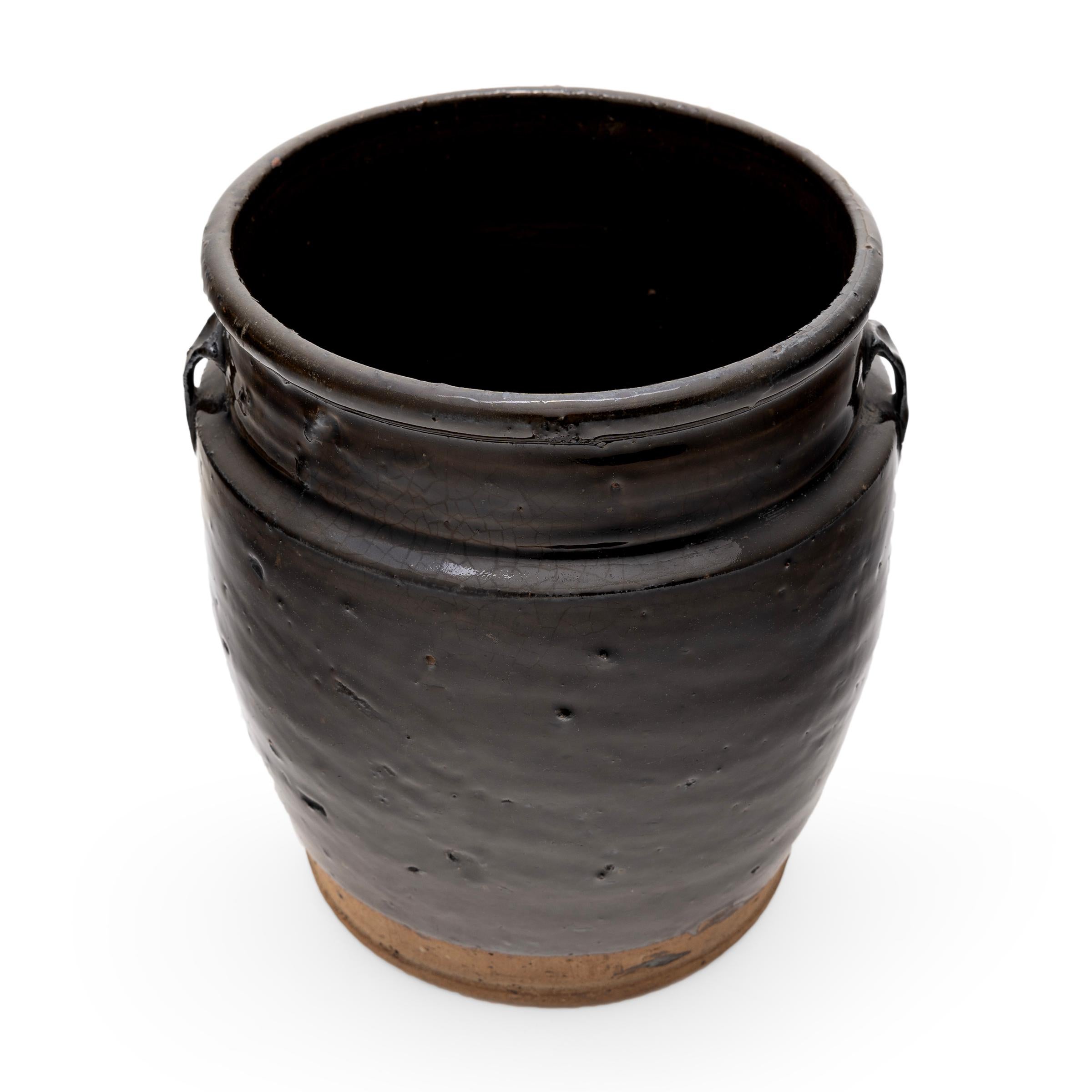 Qing Chinese Glazed Kitchen Jar, c. 1900