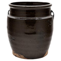 Used Chinese Glazed Kitchen Jar, c. 1900