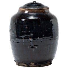 Chinese Glazed Pantry Jar with Lid, circa 1900