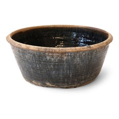 Chinese Black Glazed Pickling Jar