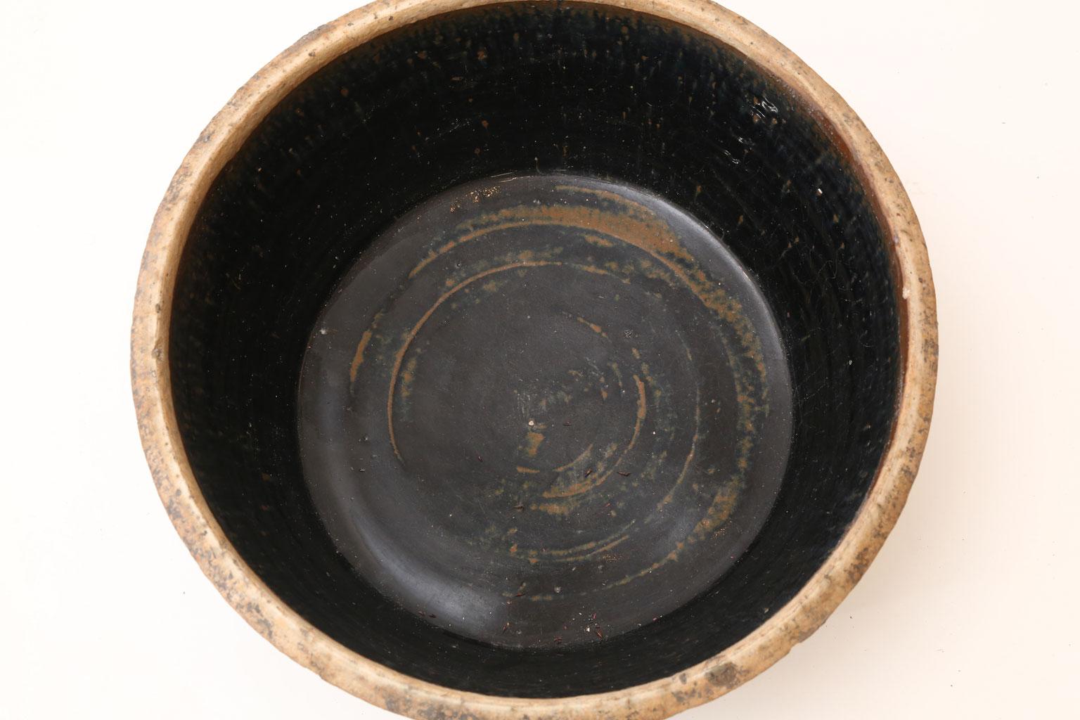 Primitive Chinese Black Glazed Pickling Jar