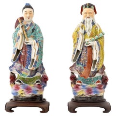 Chinese Glazed Porcelain Figural Sculptures, 2