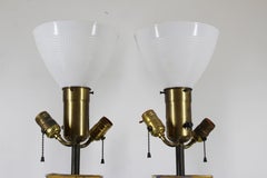 Chinese Glazed Porcelain Vase Table Lamps with Golden Dragons