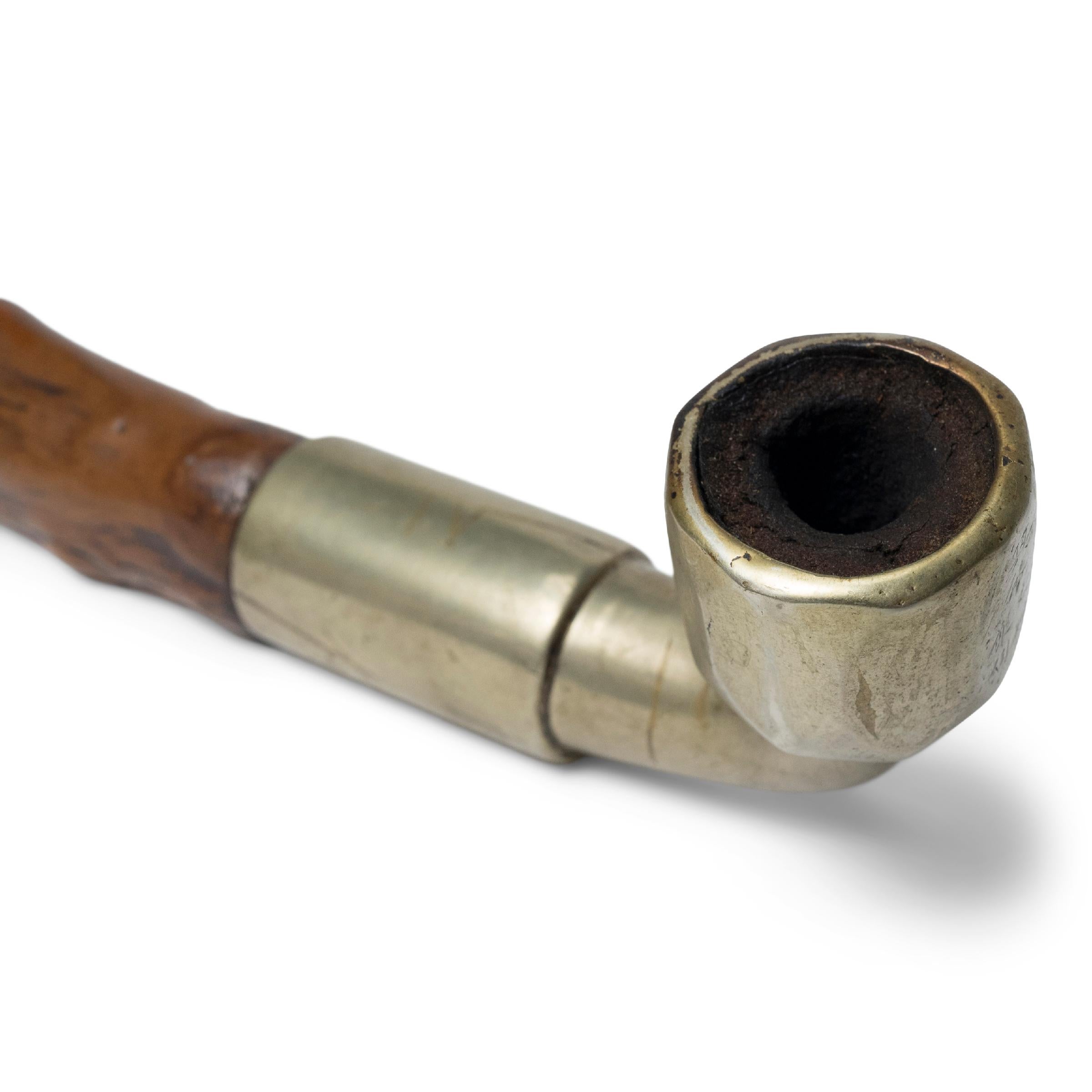 Chinese Gnarled Boxwood Tobacco Pipe, c. 1850 In Good Condition In Chicago, IL