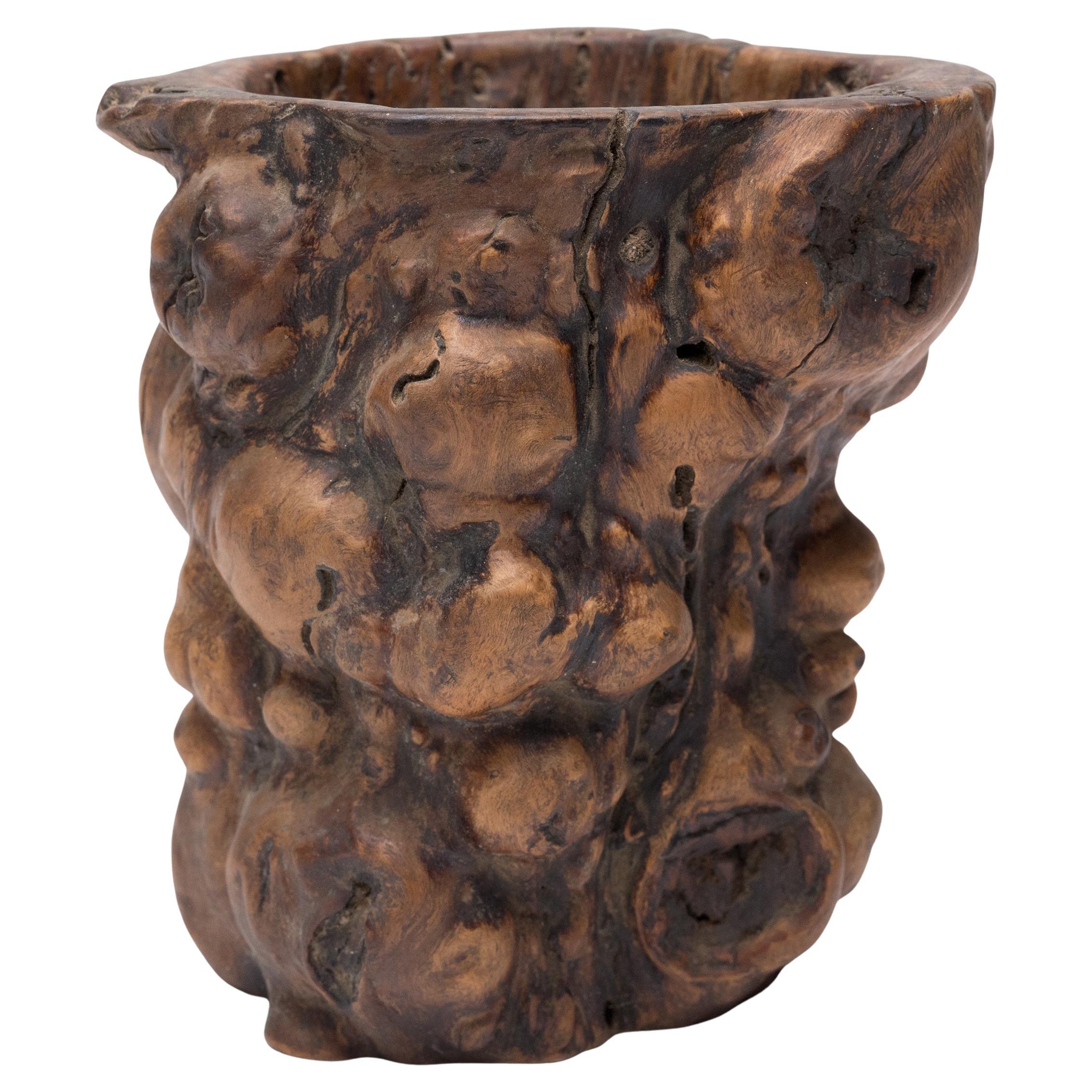 Chinese Gnarled Root Brush Pot, c. 1850
