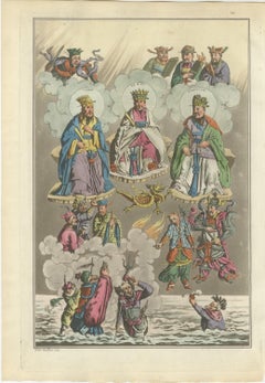 Chinese Gods Confucius, Lanzu and Fe – Ferrario Costume Series Print, 1815