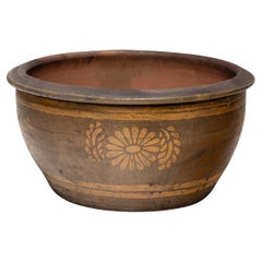 Chinese Golden Chrysanthemum Terracotta Pot