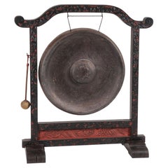 Chinese Gong with Cinnabar Frame