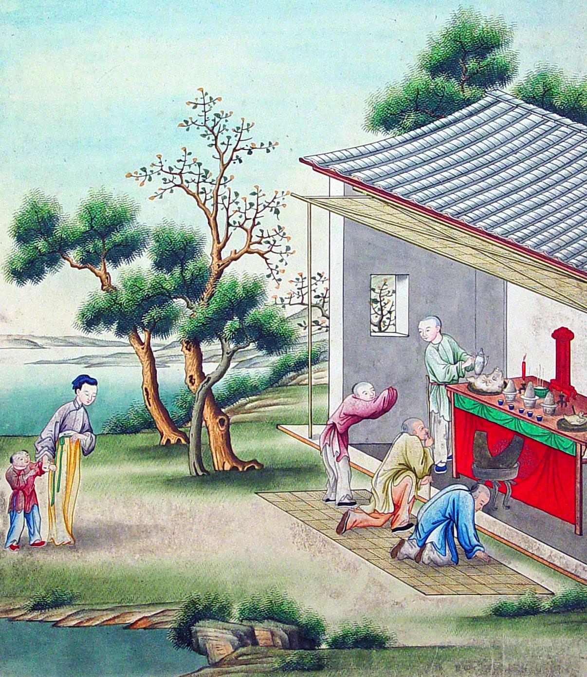 Chinese Gouache and Watercolor Painting, circa 1850-1880 In Good Condition In Downingtown, PA