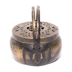 Chinese Gourd Form Brass Brazier, c. 1850