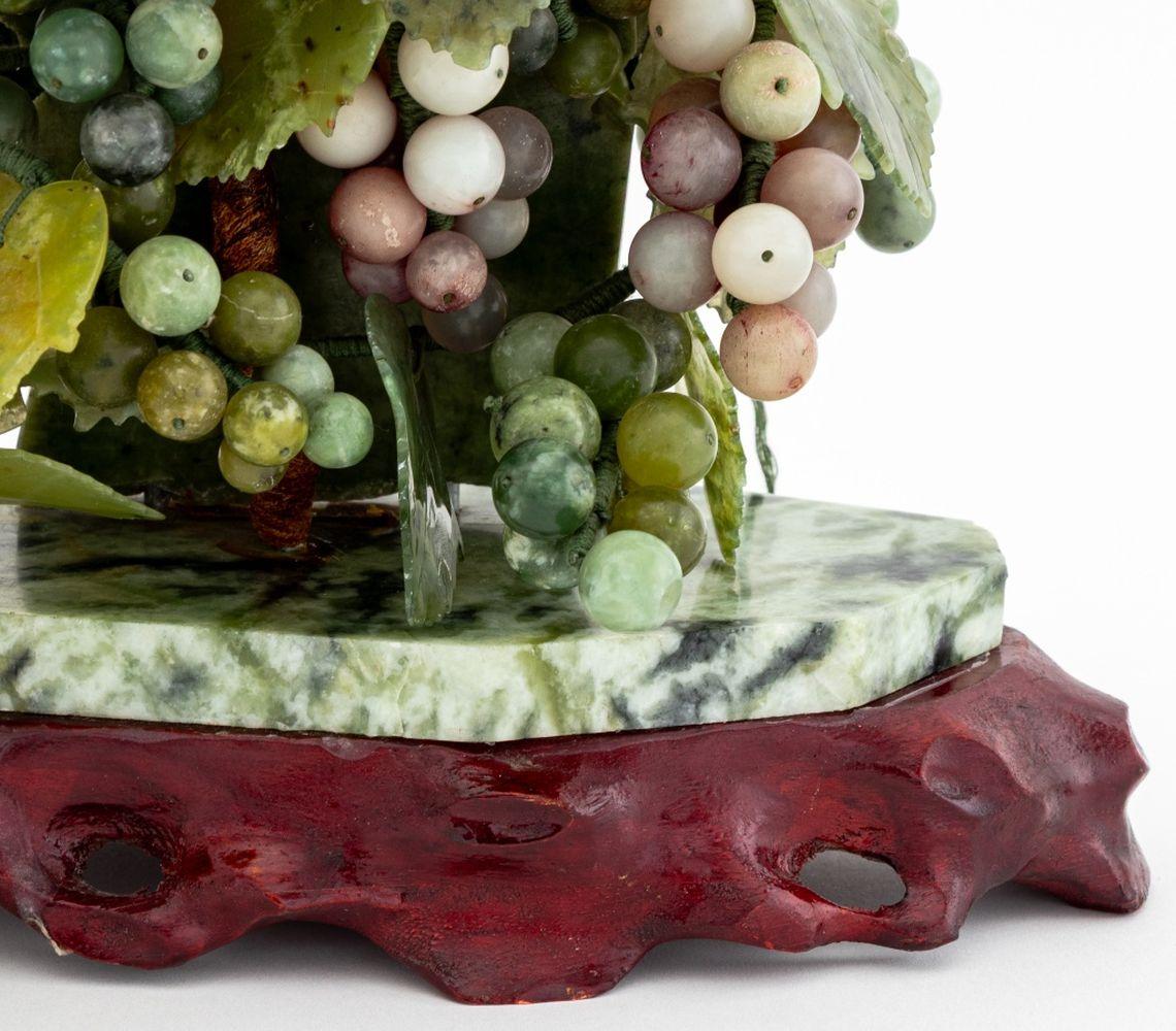 Qing Chinese Grapevine Jade Sculpture For Sale