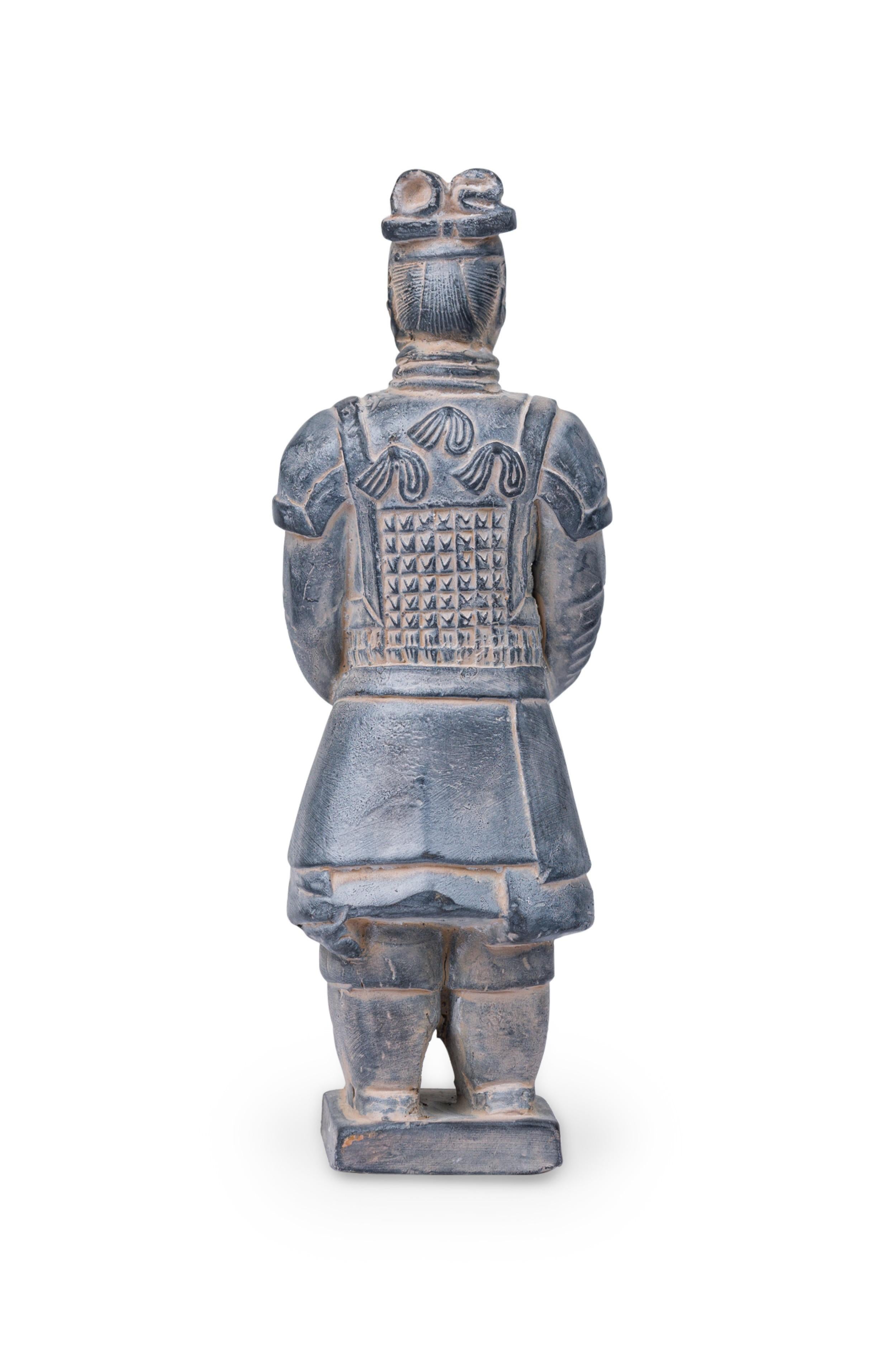 Chinese Gray Ceramic Figure Depicting a Dignitary In Good Condition For Sale In New York, NY