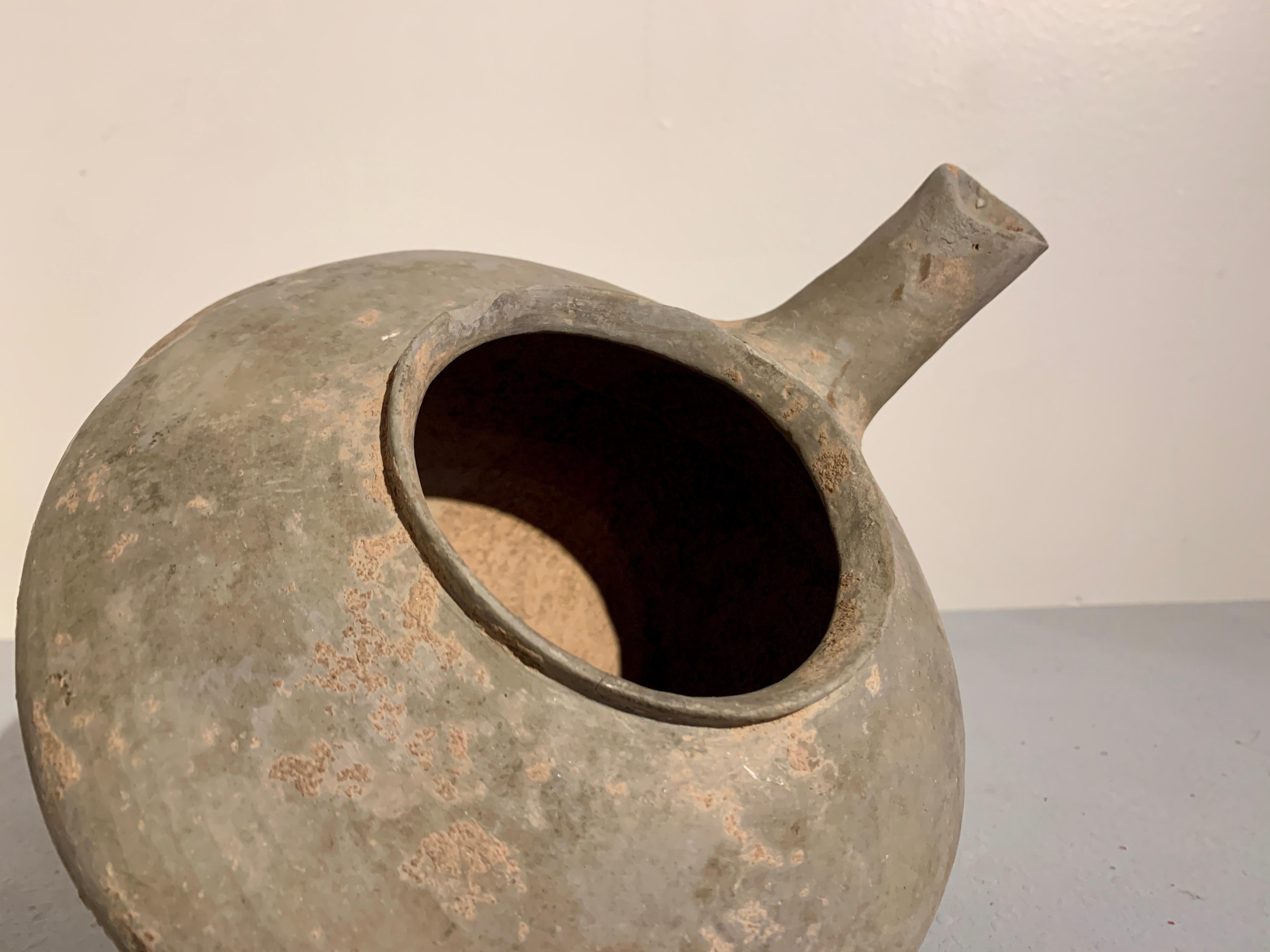 Chinese Gray Potter Tripod Pouring Vessel, He, Warring States Period, China 3