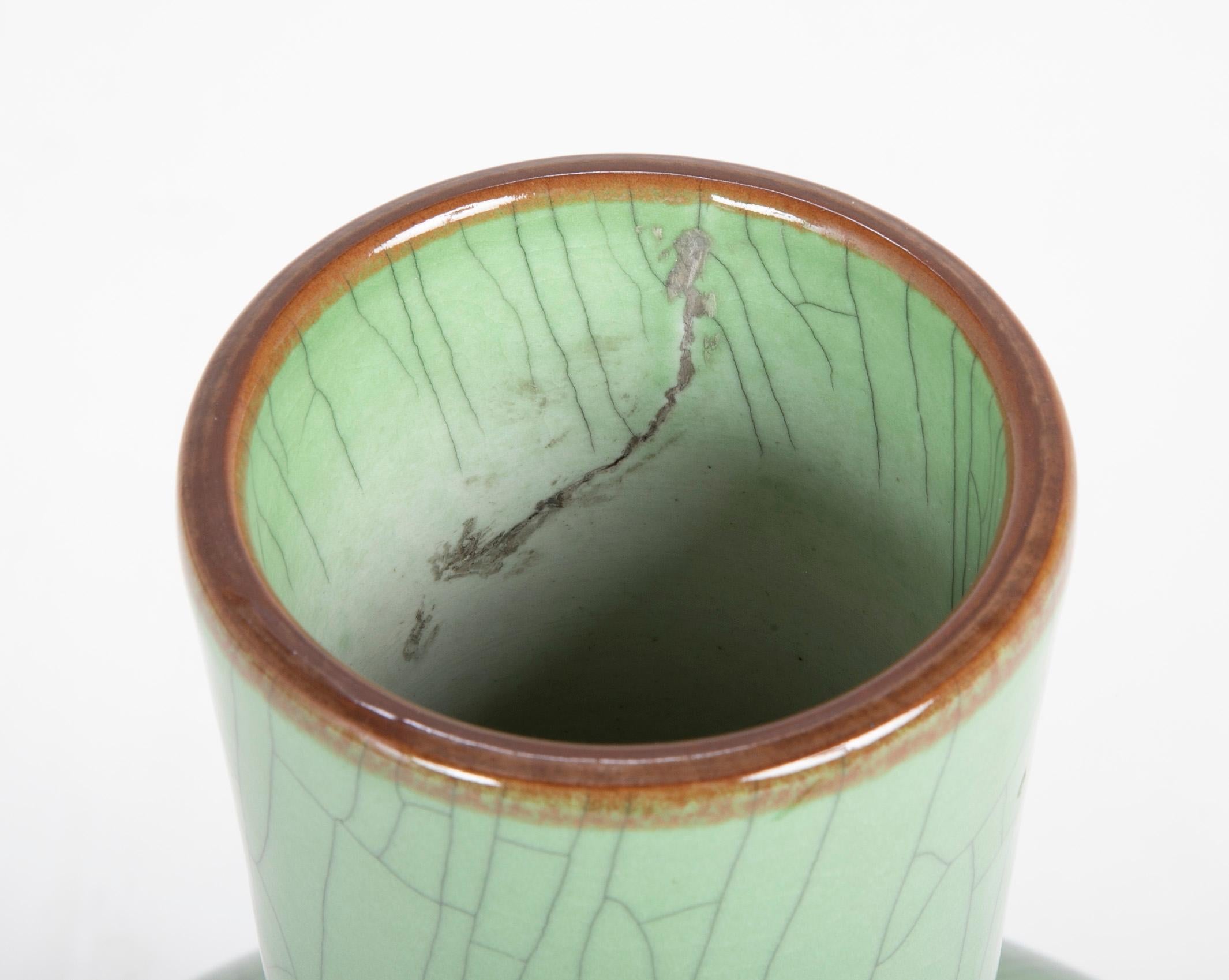 20th Century Chinese Green Glaze Large Scale Vase