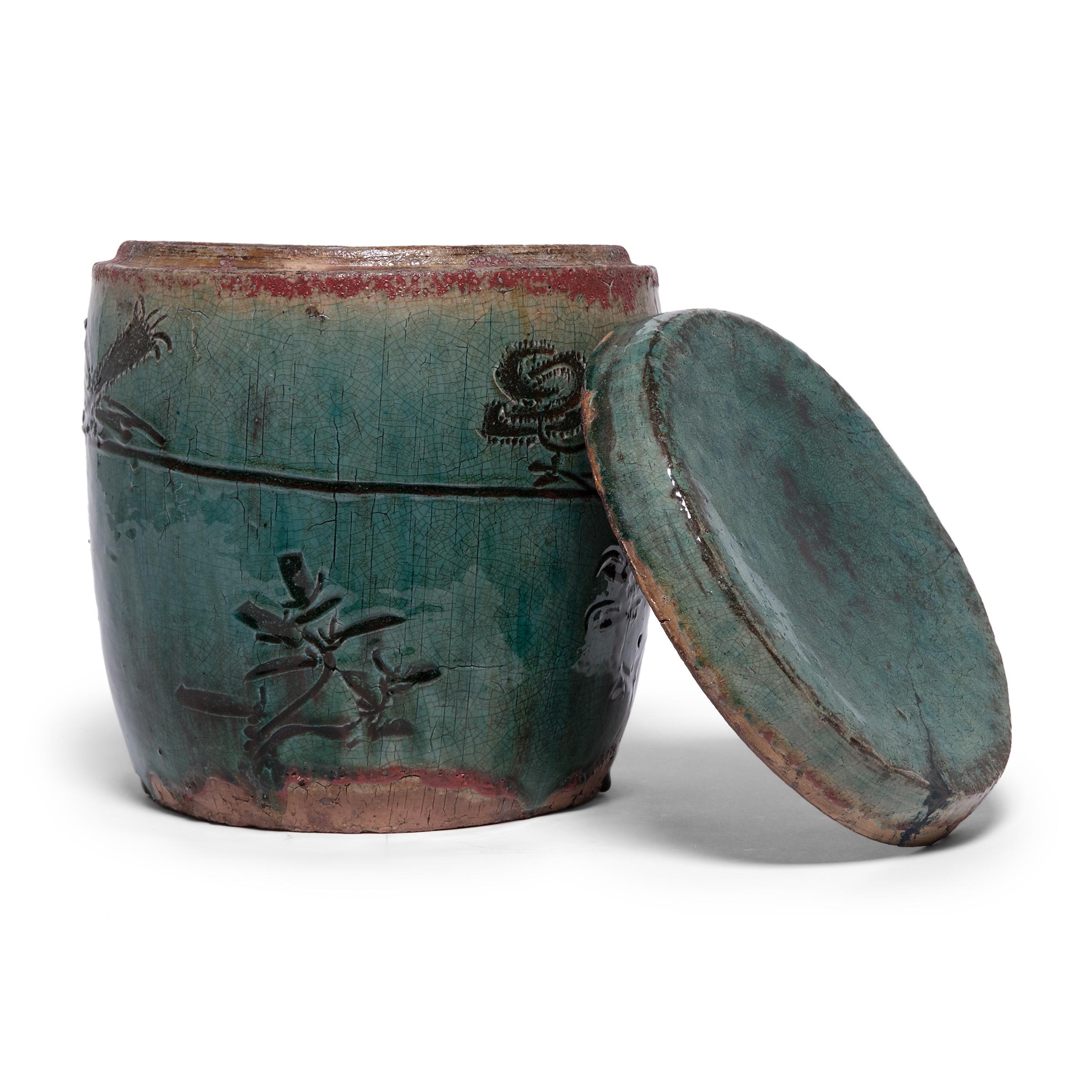 20th Century Chinese Green Glazed Apothecary Jar, c. 1900