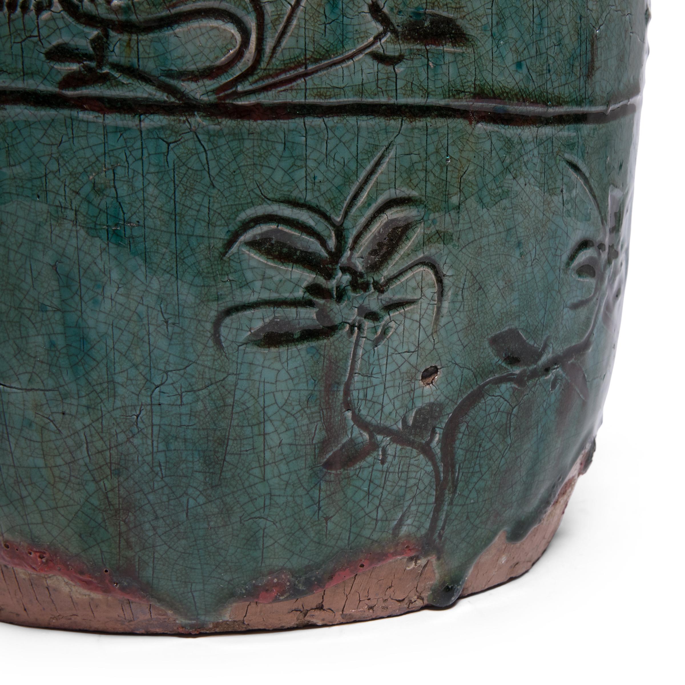 Chinese Green Glazed Apothecary Jar, c. 1900 2