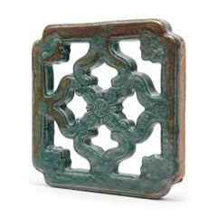 Chinese Green Glazed Breezeway Tile, c. 1900