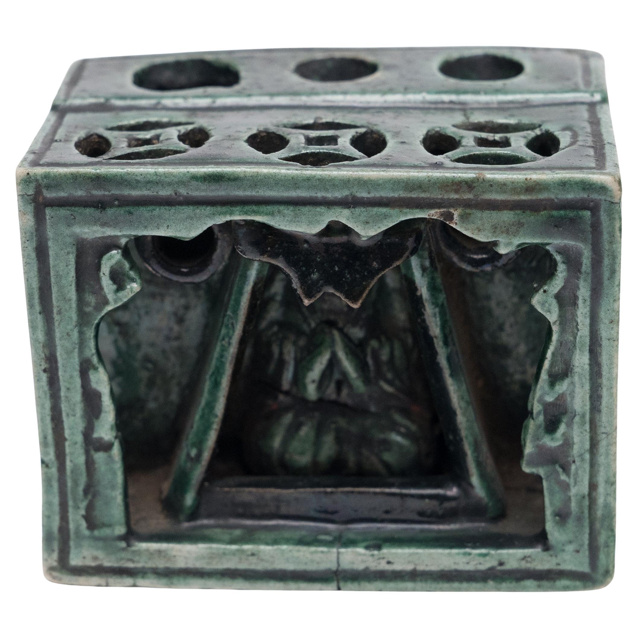 Repose-pinceau chinois à glaçure verte, C.I.C., vers 1850