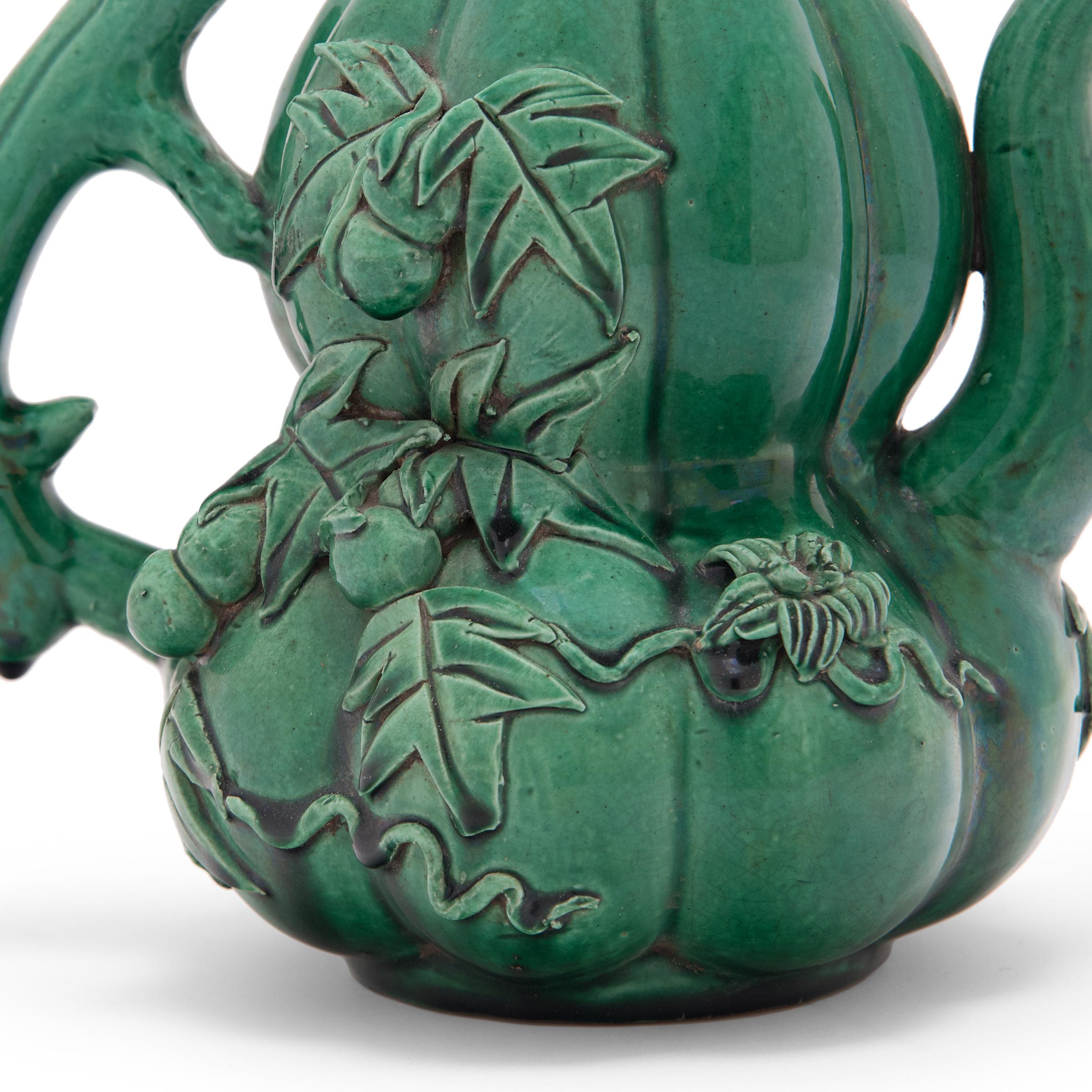 Chinese Green Glazed Double Gourd Teapot 2