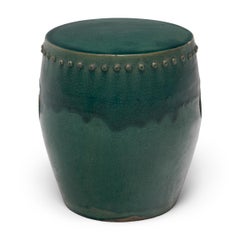 Chinese Green Glazed Drum Stool, c. 1900