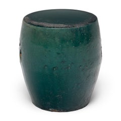 Chinese Green Glazed Drum Stool, c. 1900