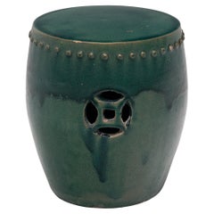 Chinese Green Glazed Drum Stool, c. 1900