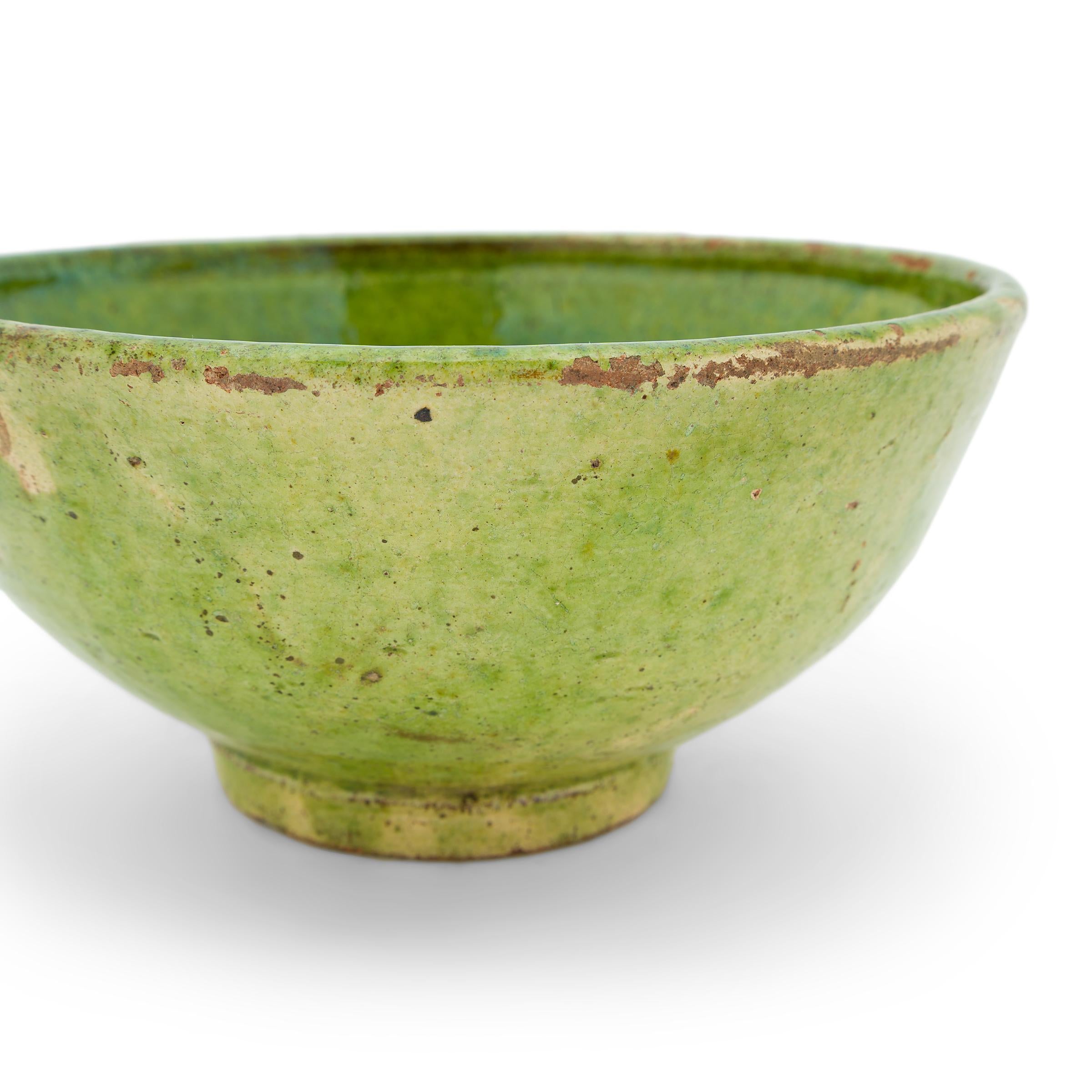 Chinese Green Glazed Footed Bowl, c. 1850 In Good Condition In Chicago, IL