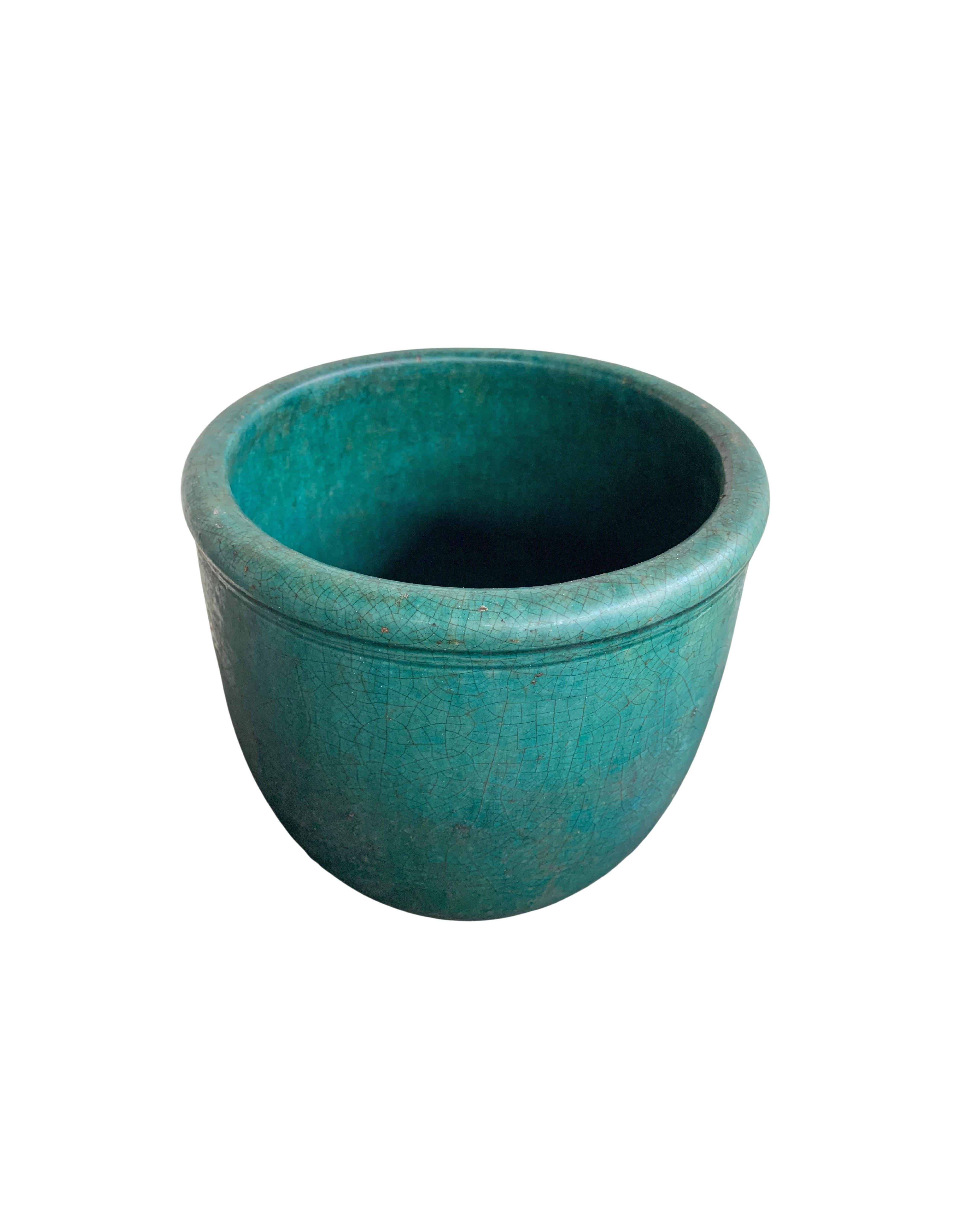 20th Century Chinese Green Glazed Jar / Planter, c. 1900 For Sale