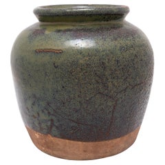 Antique Chinese Green Glazed Kitchen Jar, C. 1900