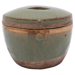 Antique Chinese Green Glazed Kitchen Jar