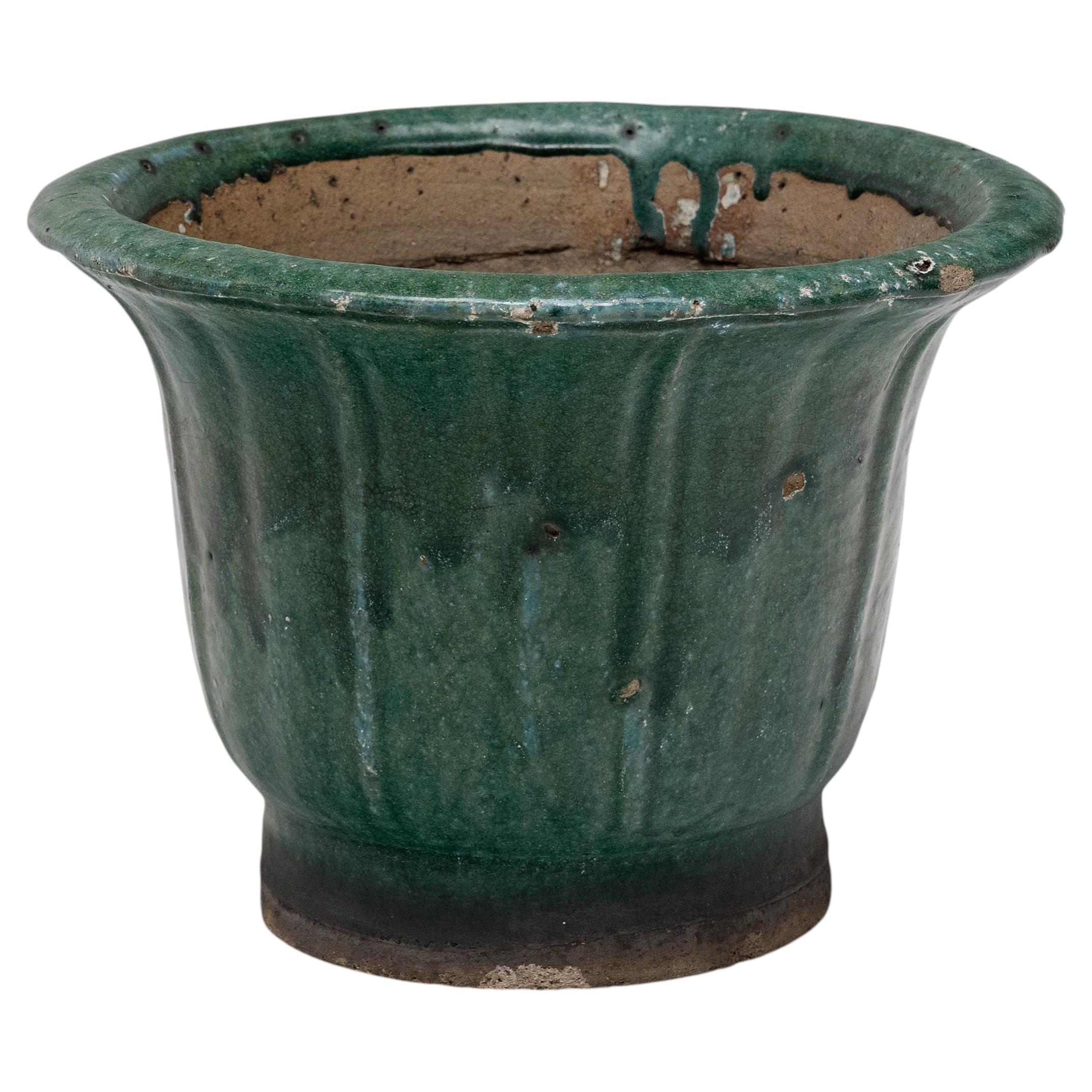 Chinese Green Glazed Lotus Pot