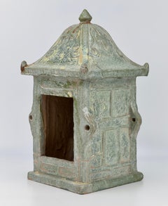 Green-glazed model of a shrine, Han dynasty