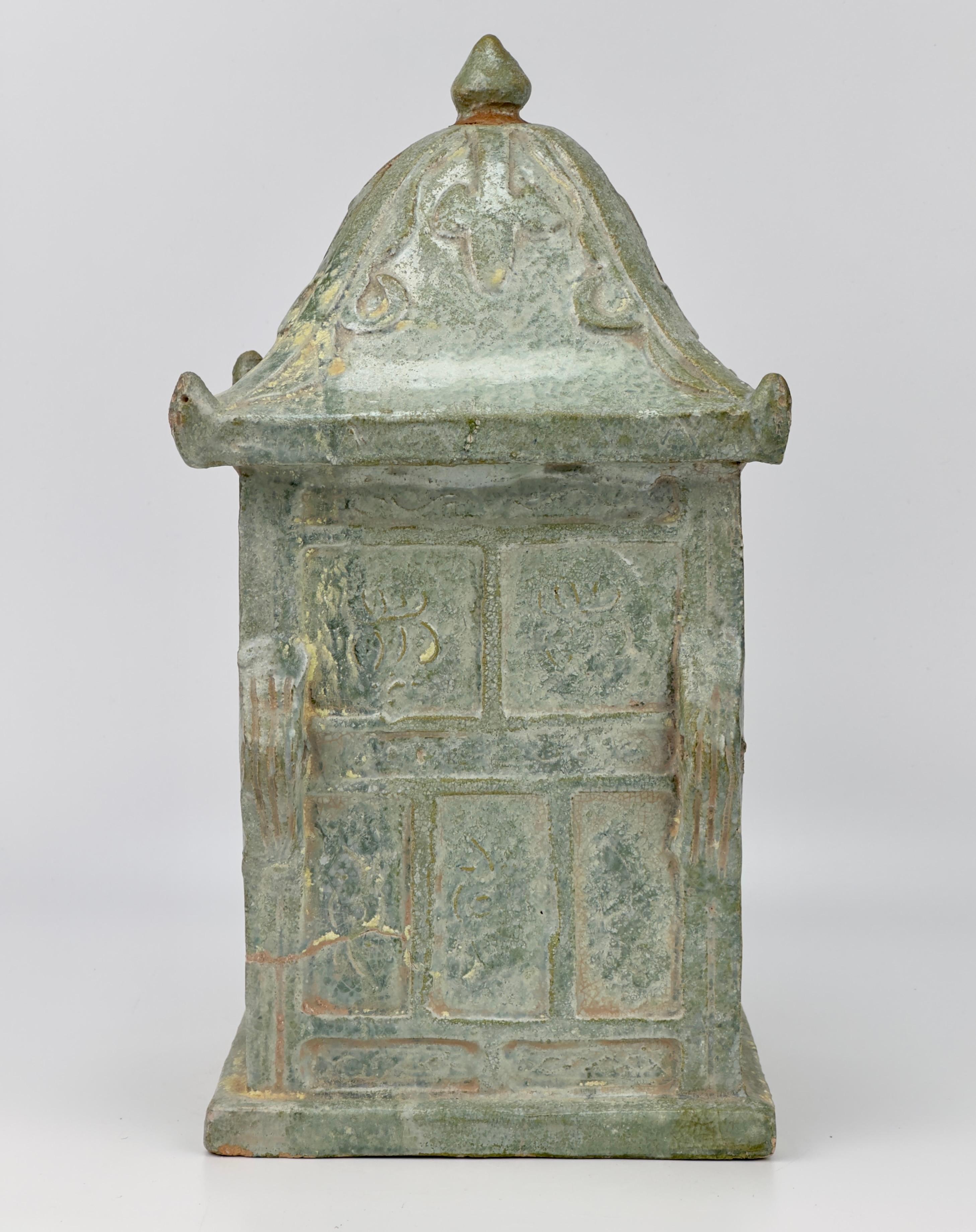 Hong Kong Green-glazed model of a shrine, Han dynasty For Sale
