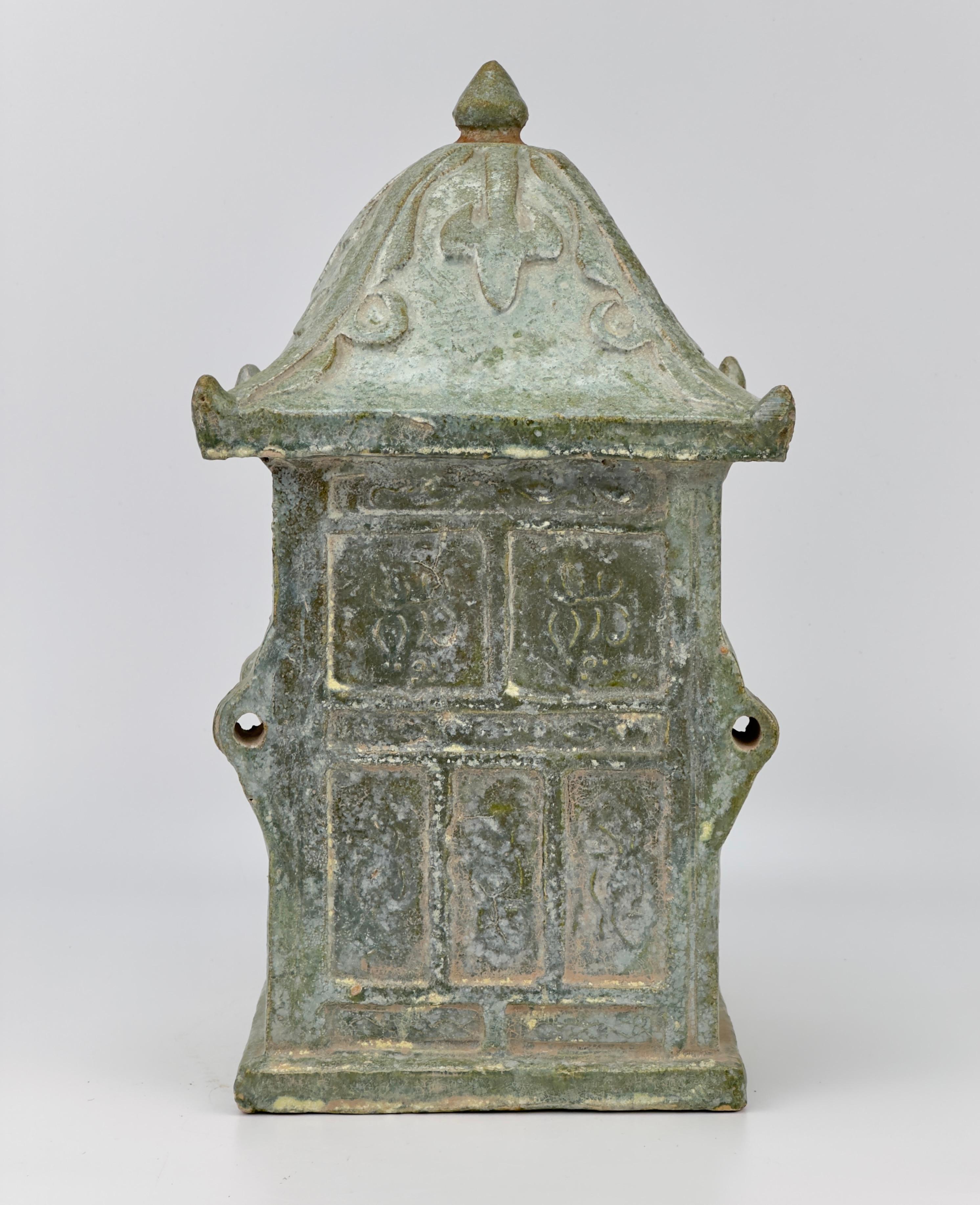 Glazed Green-glazed model of a shrine, Han dynasty For Sale