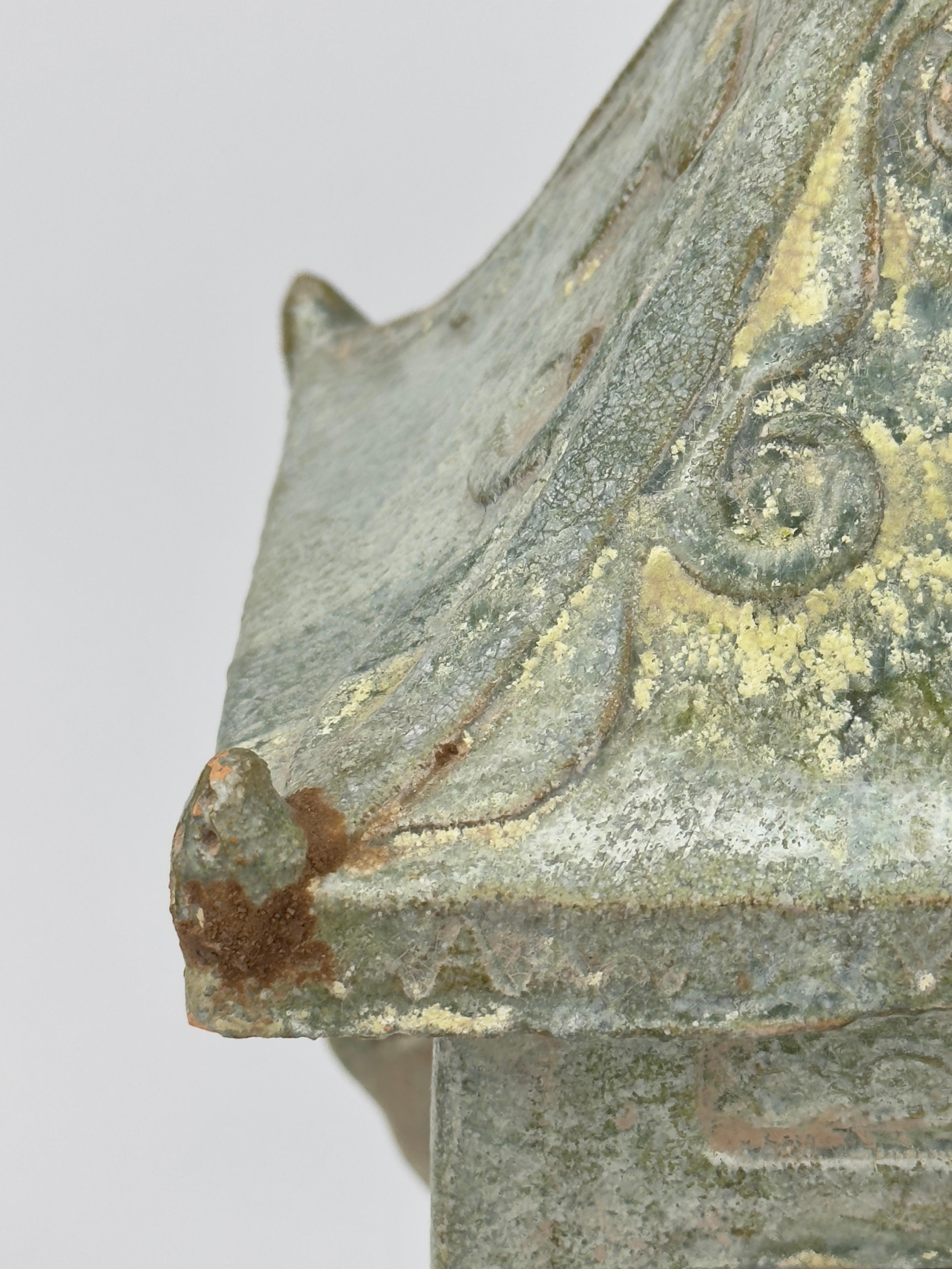 18th Century and Earlier Green-glazed model of a shrine, Han dynasty For Sale
