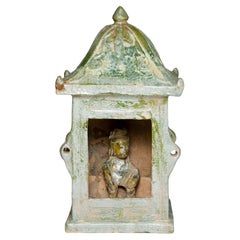Green-glazed model of a shrine, Han dynasty