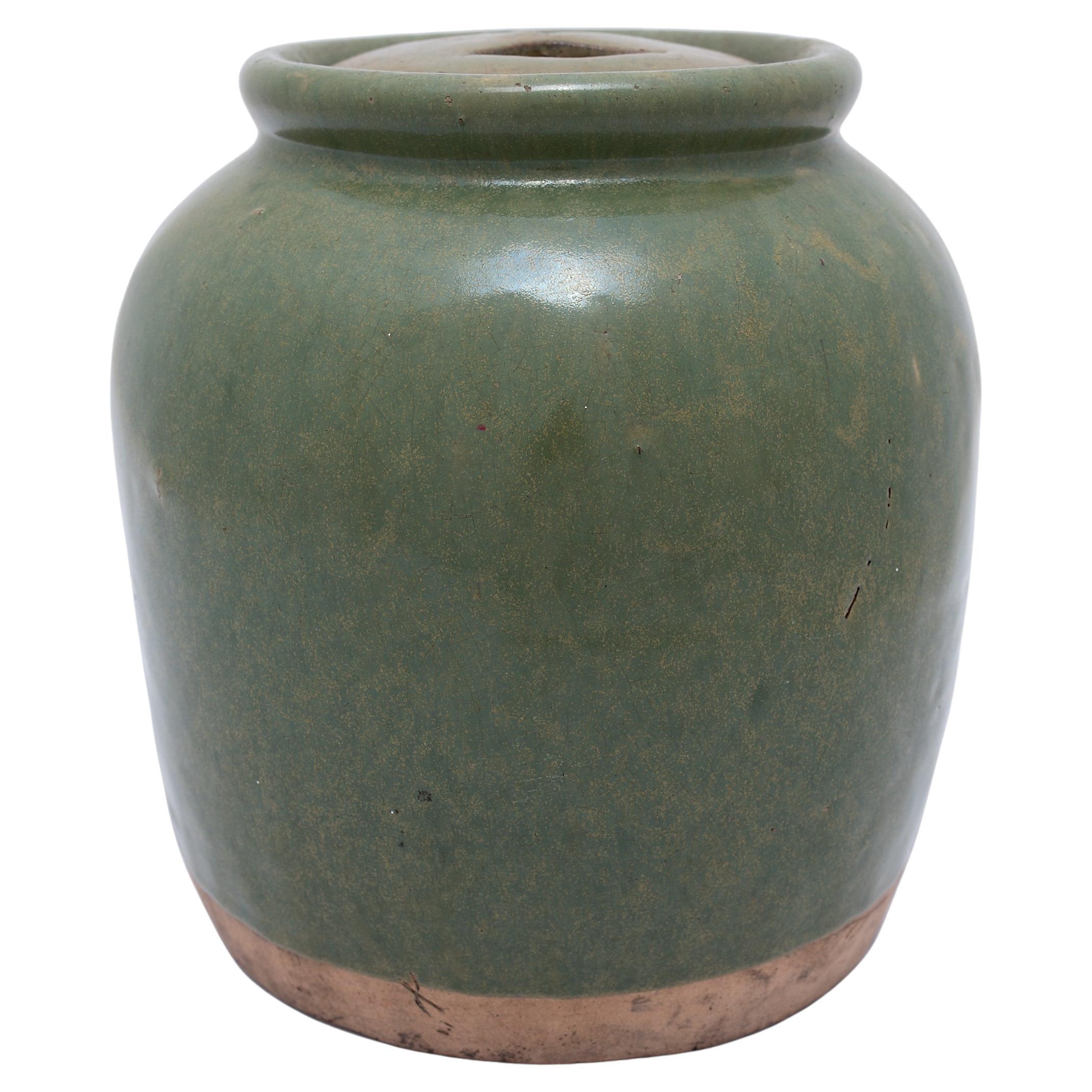 Chinese Green Glazed Pickling Jar