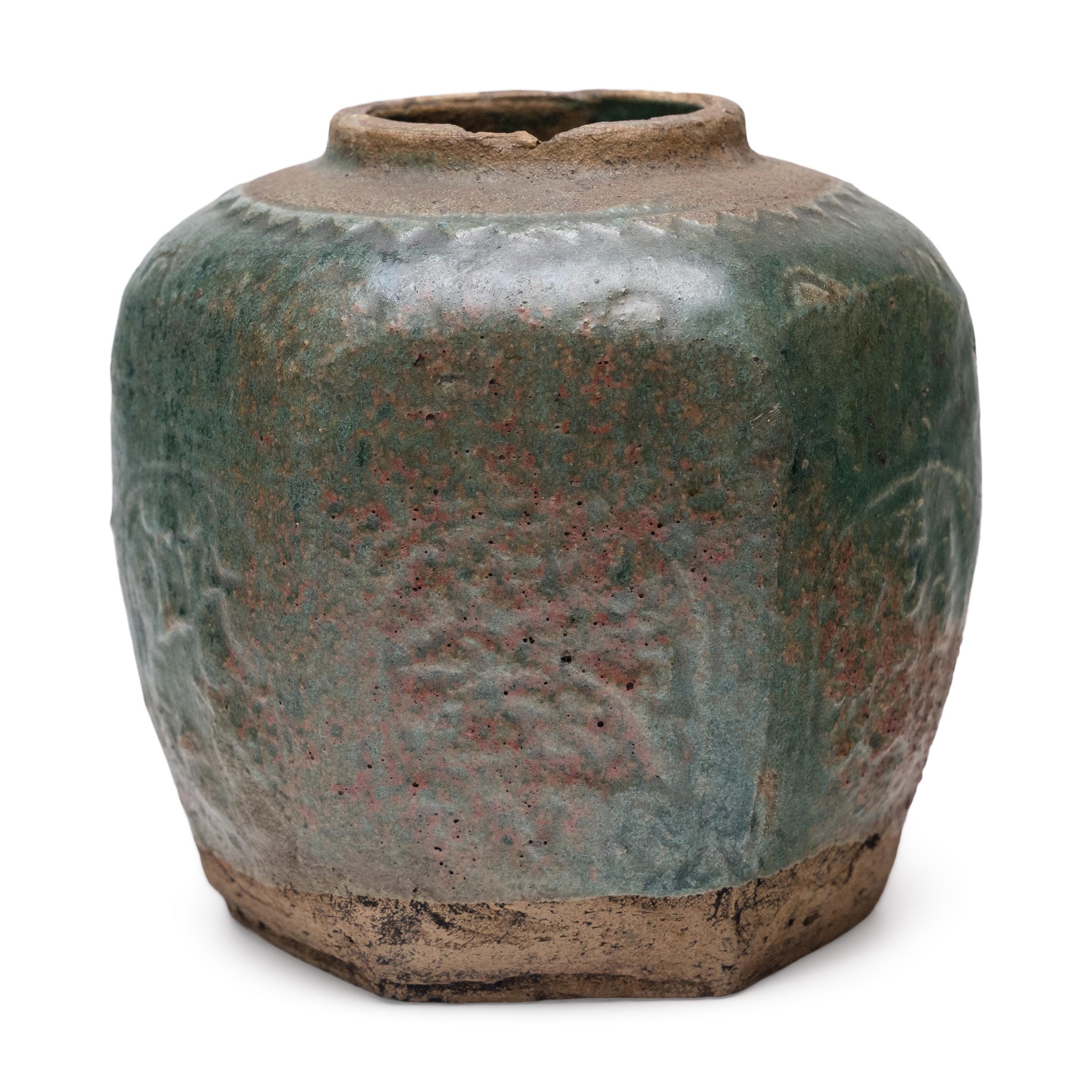 Qing Chinese Green Glazed Salt Jar, c. 1800 For Sale