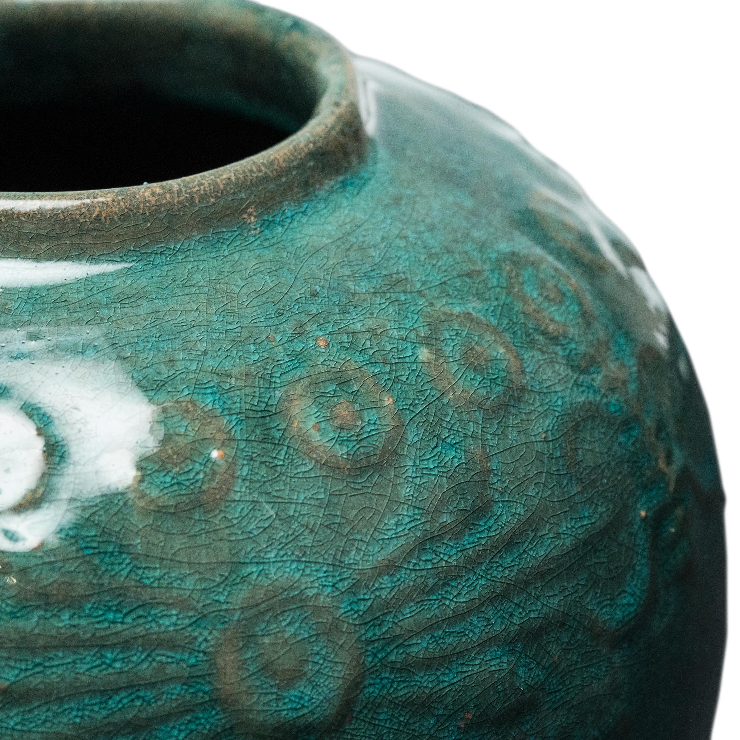 Qing Chinese Green Glazed Salt Jar, c. 1900