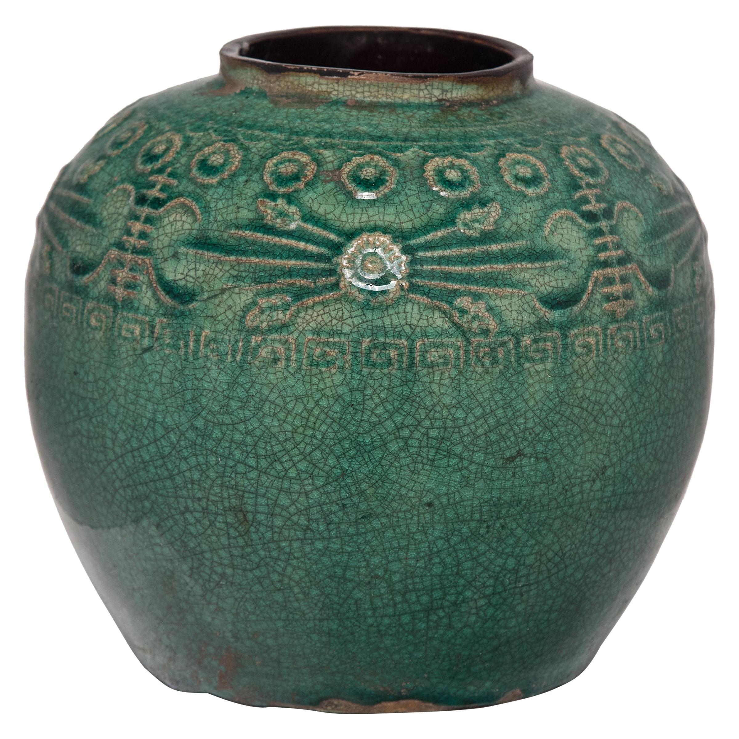 Chinese Green Glazed Salt Jar, c. 1900