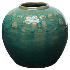 Antique Chinese Green Glazed Salt Jar, c. 1900