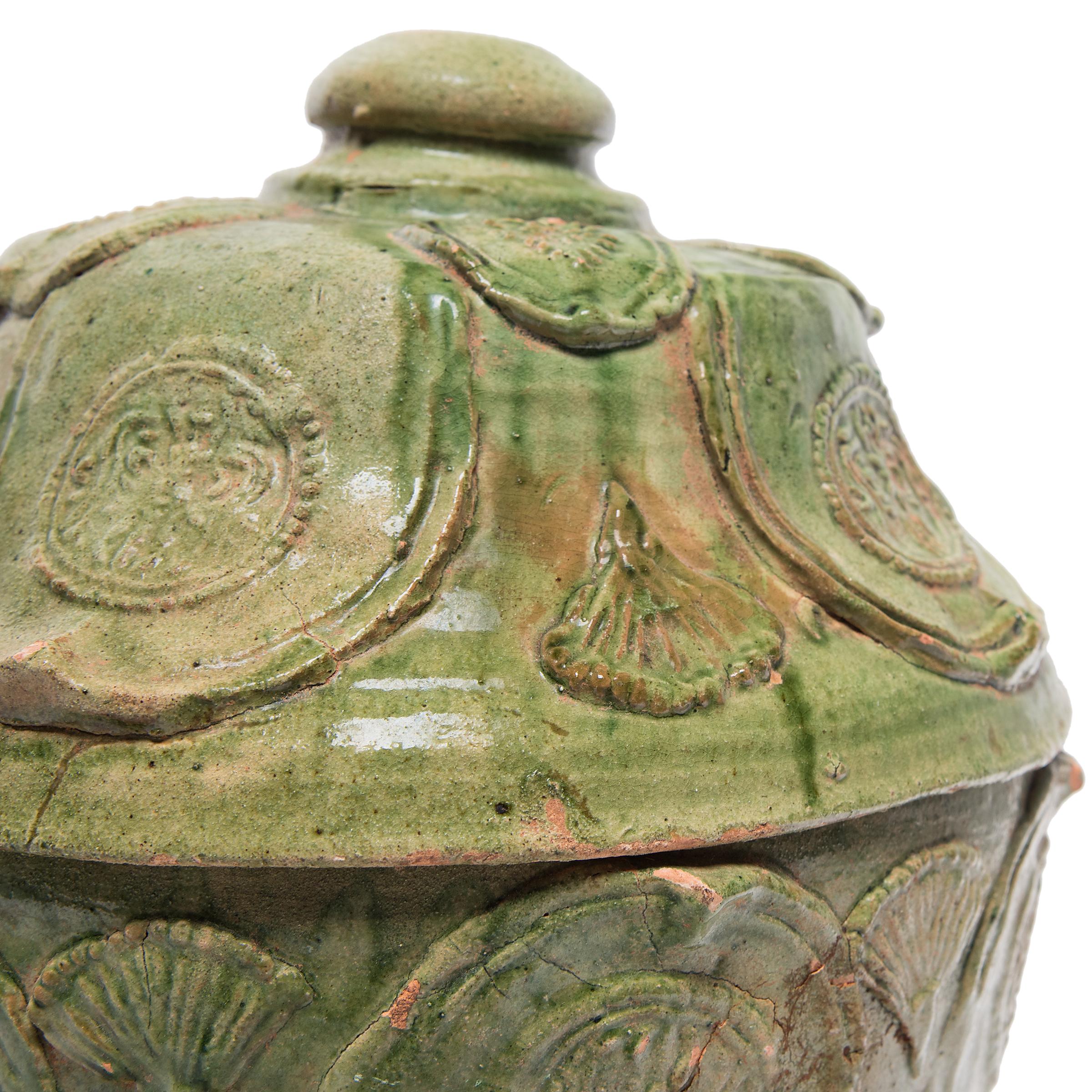 Chinese Green Glazed Temple Jar, c. 1900 2